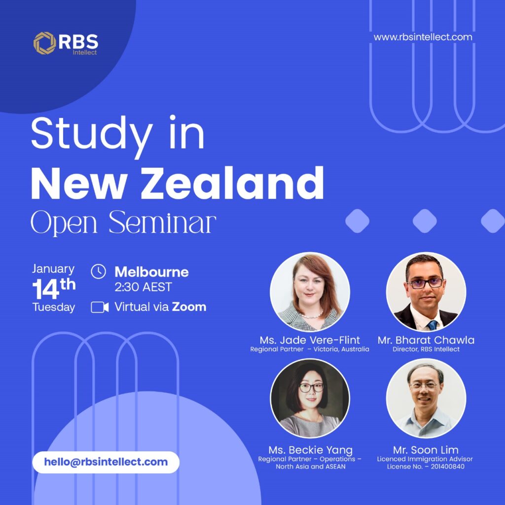 Study in New Zealand Open Seminar 14 Janurary