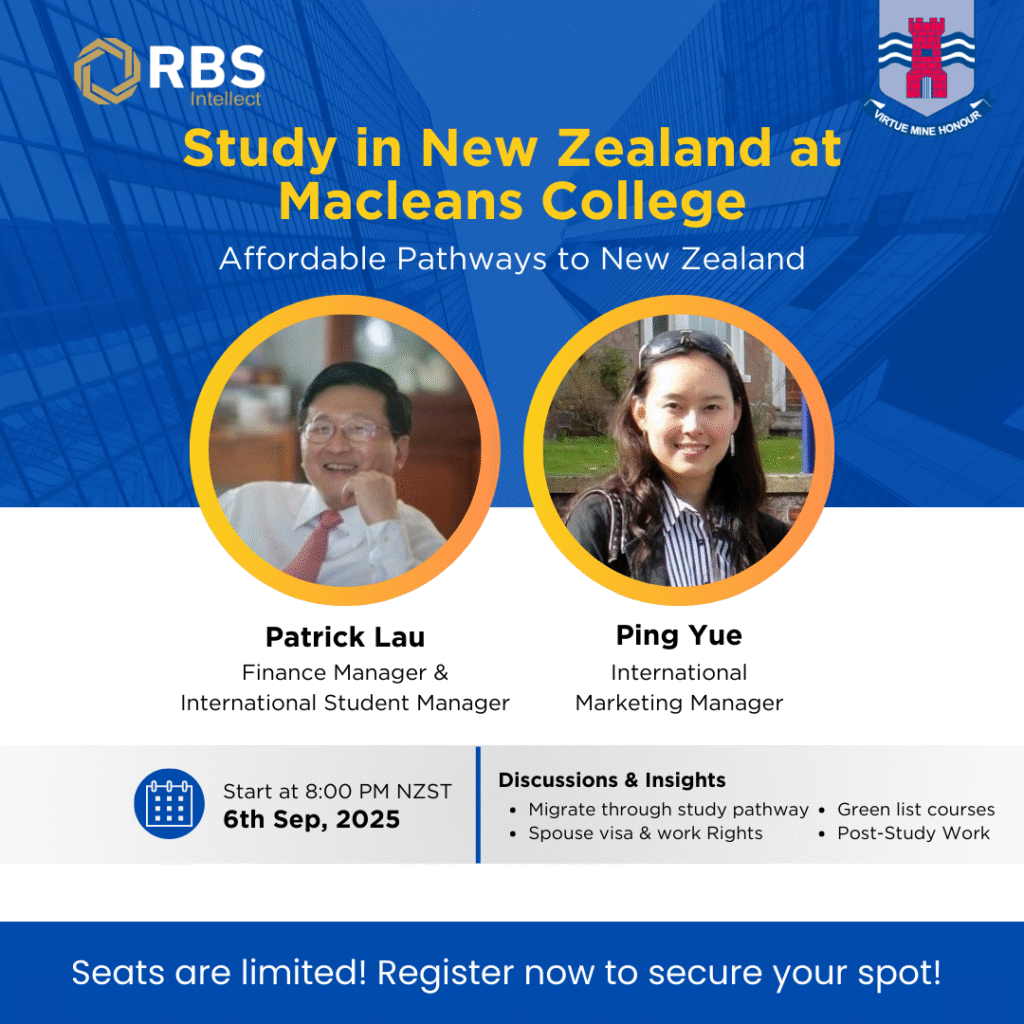 Study in New Zealand at Macleans College – 6 Sept Webinar