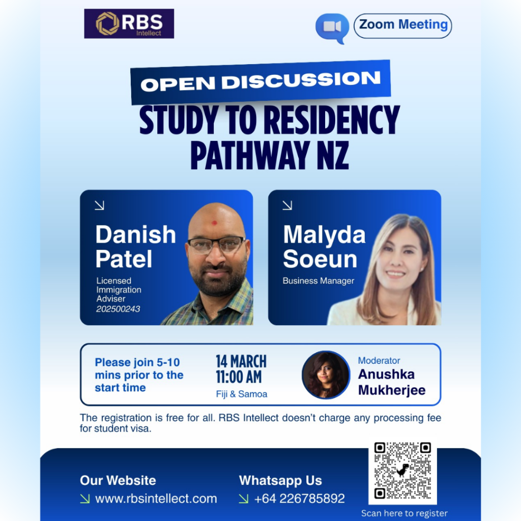 Study to Residency Pathway in NZ – Open Discussion Session