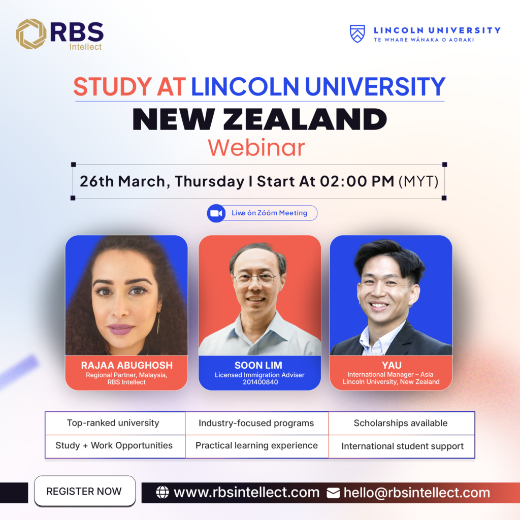 Study in New Zealand at Lincoln University Webinar | 26 Mar